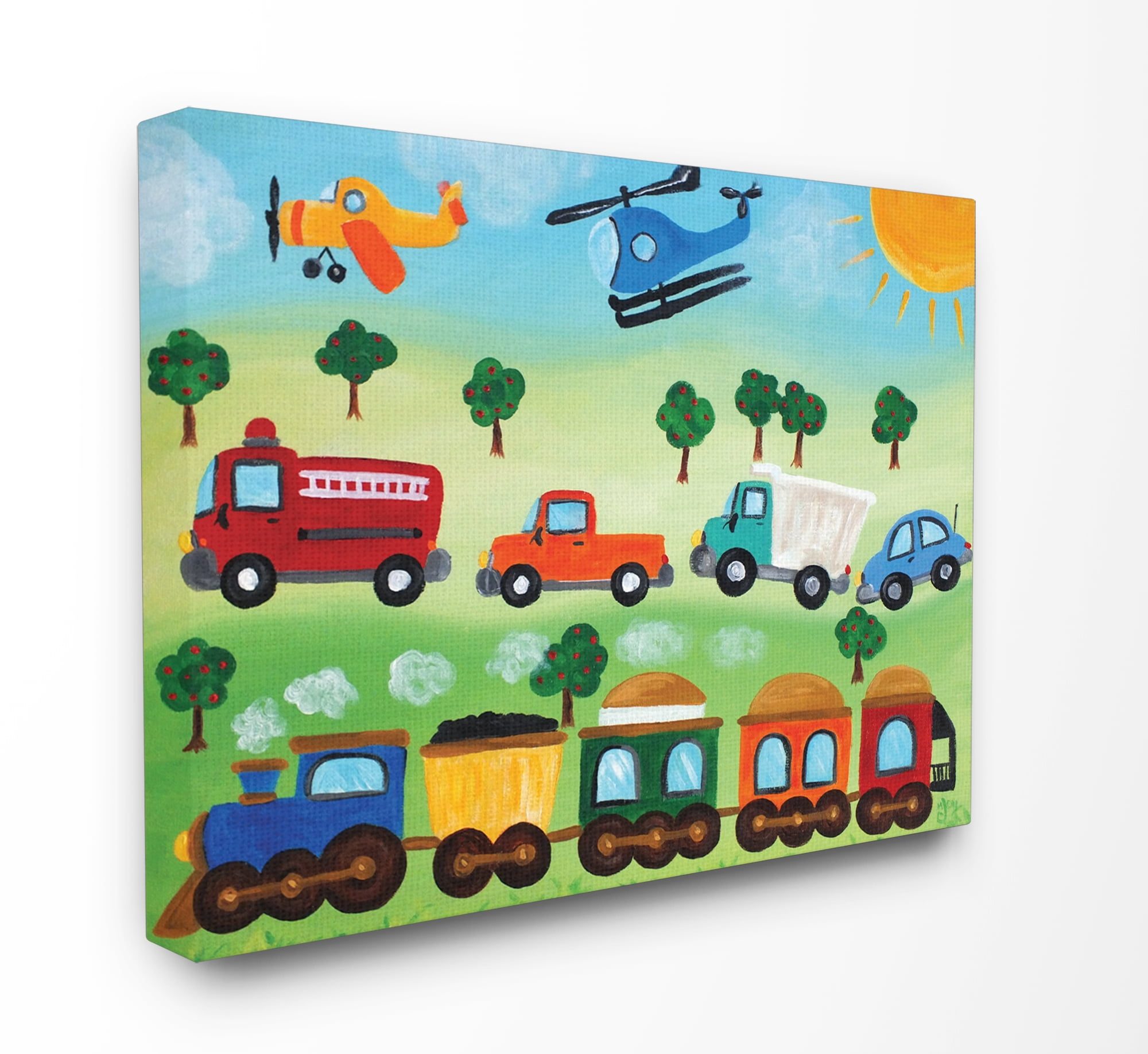 The Kids Room by Stupell Planes, Trains, and Automobiles Oversized Stretched Canvas Wall Art, 24 x 1.5 x 30