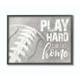 thumbnail image 1 of The Kids Room by Stupell Play Hard Or Go Home Black and White Football Framed Giclee Texturized Art, 1 of 4