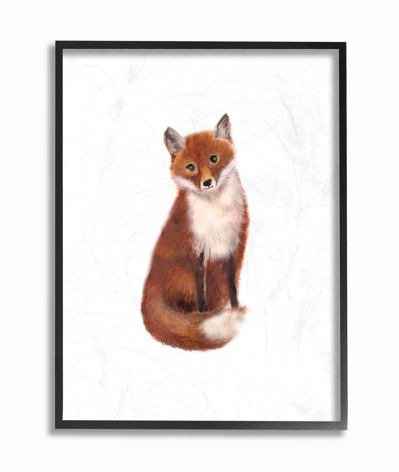 The Kids Room by Stupell Red Fox Watercolor Illustration Framed Giclee Texturized Art, 11 x 1.5 x 14