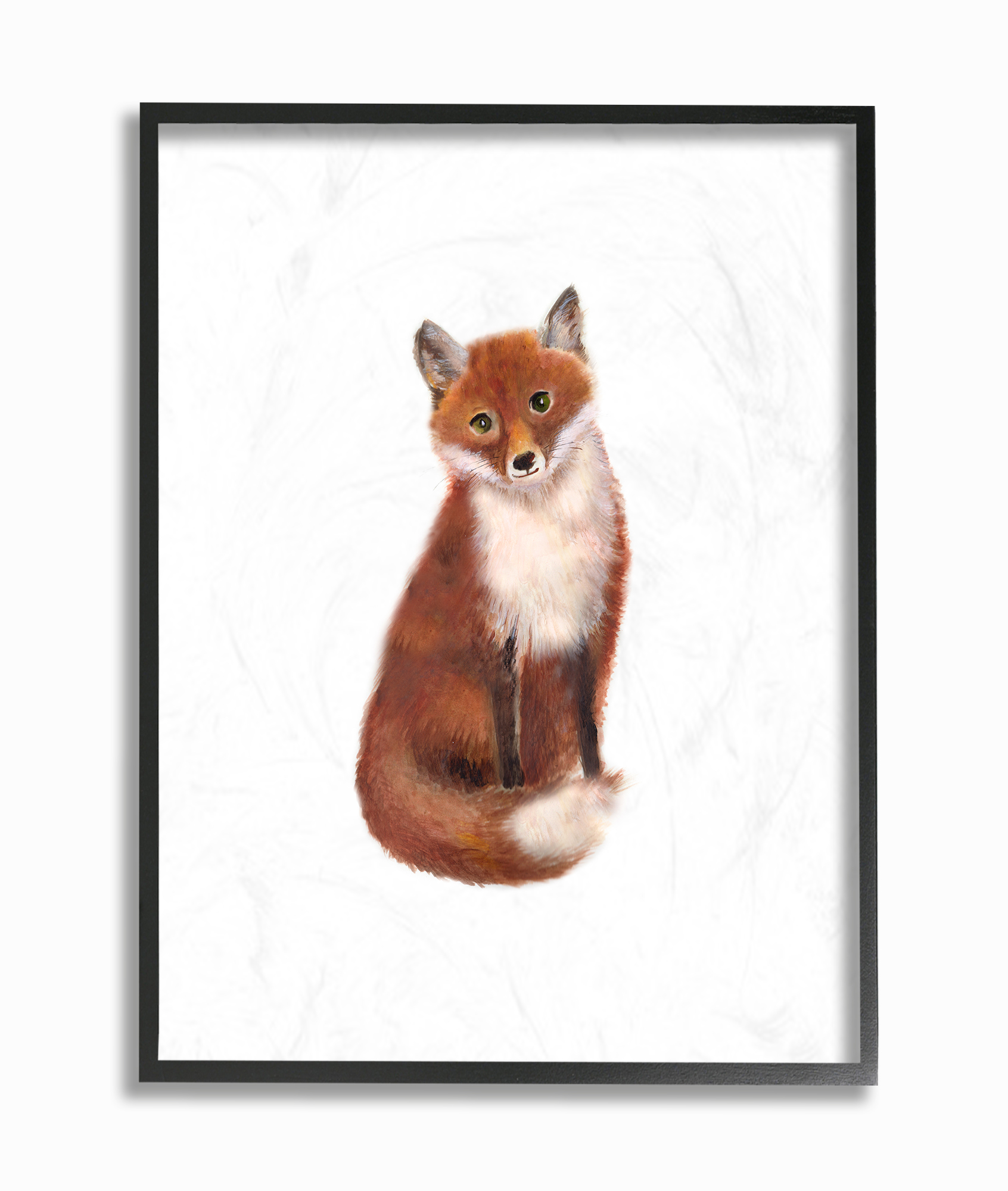 The Kids Room by Stupell Red Fox Watercolor Illustration Oversized Framed Giclee Texturized Art, 16 x 1.5 x 20