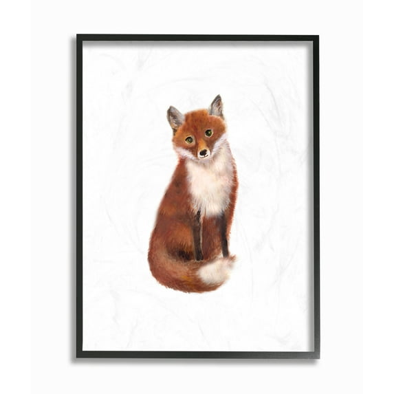 The Kids Room by Stupell Red Fox Watercolor Illustration Oversized Framed Giclee Texturized Art, 16 x 1.5 x 20