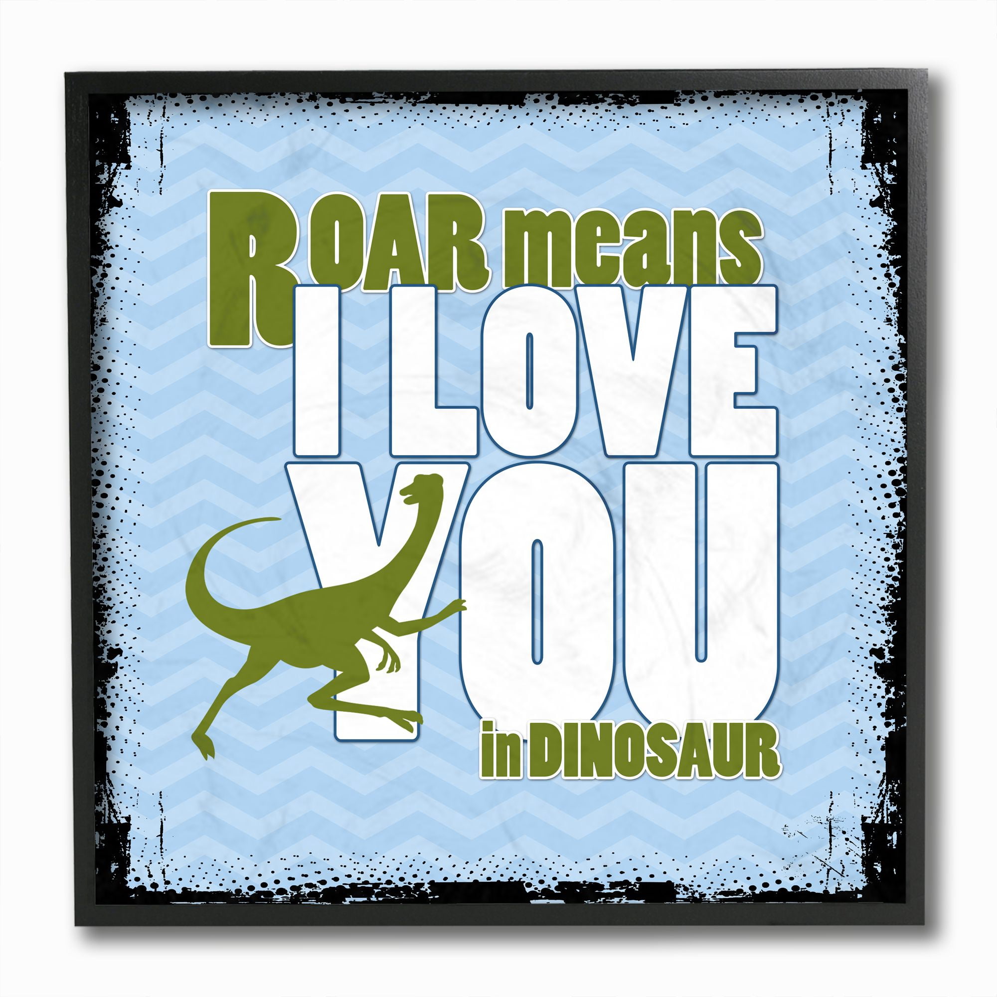 The Kids Room by Stupell Roar I Love You Kids Nursery Word Design Framed Wall Art by The Saturday Evening Post