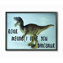 The Kids Room by Stupell Roar Is I Love You In Dinosaur Framed Wall Art by Daphne Polselli
