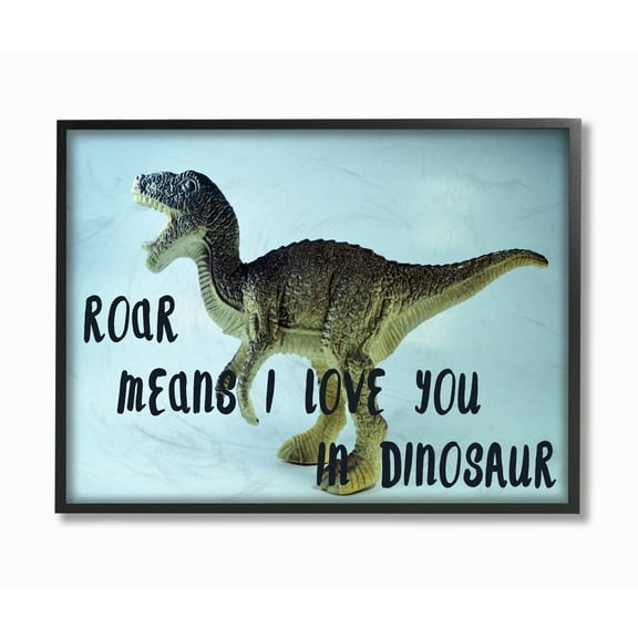 The Kids Room by Stupell Roar Is I Love You In Dinosaur Framed Wall Art by Daphne Polselli