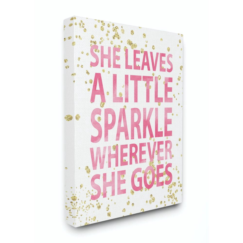 The Kids Room by Stupell She Leaves a Little Sparke Canvas Wall Art by Susan Newberry Designs