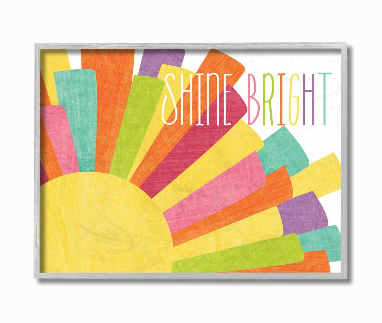 The Kids Room by Stupell Shine Bright Colorful Sun Illustration Framed Wall Art by Alli Rogosich