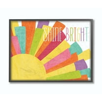 The Kids Room by Stupell Shine Bright Colorful Sun Illustration Framed Wall Art by Alli Rogosich