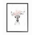 thumbnail image 1 of The Kids Room by Stupell Sketched Fluffy Deer Flowers Framed Wall Art by Studio Q, 1 of 6