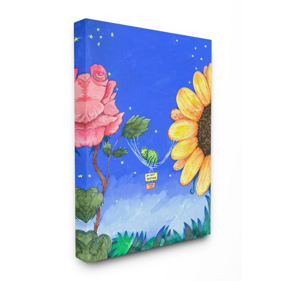 The Kids Room by Stupell Sleepy Spider Flowers Blue Kids Nursery Painting Canvas Wall Art by The Saturday Evening Post