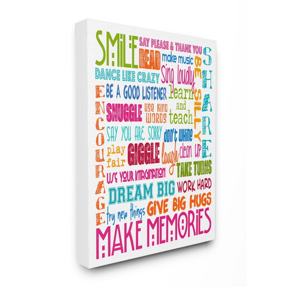 Colorful Inspirational Kids Canvas Wall Art, 24 x 30