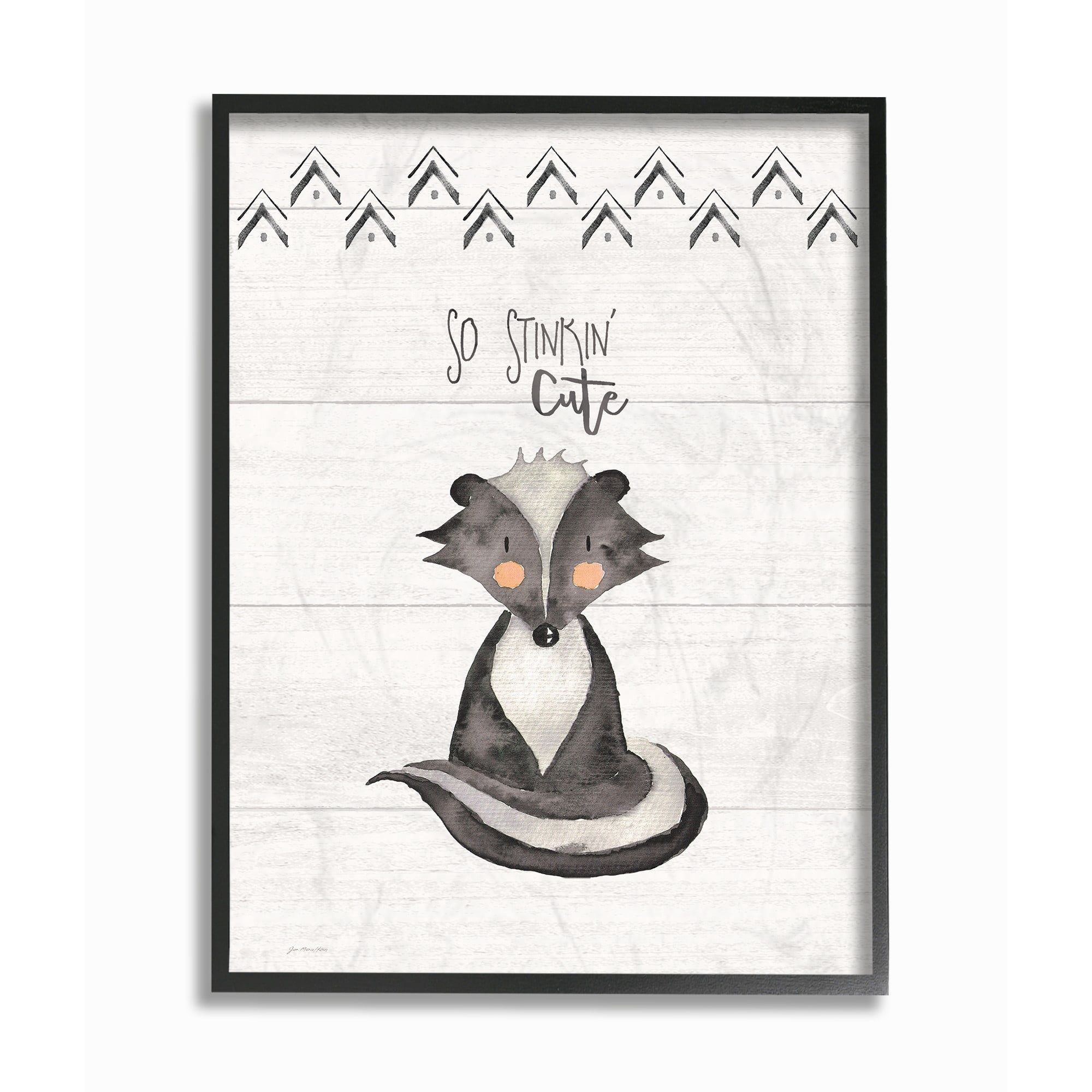 The Kids Room by Stupell So Stinkin' Cute Skunk Oversized Framed Giclee Texturized Art, 16 x 1.5 x 20
