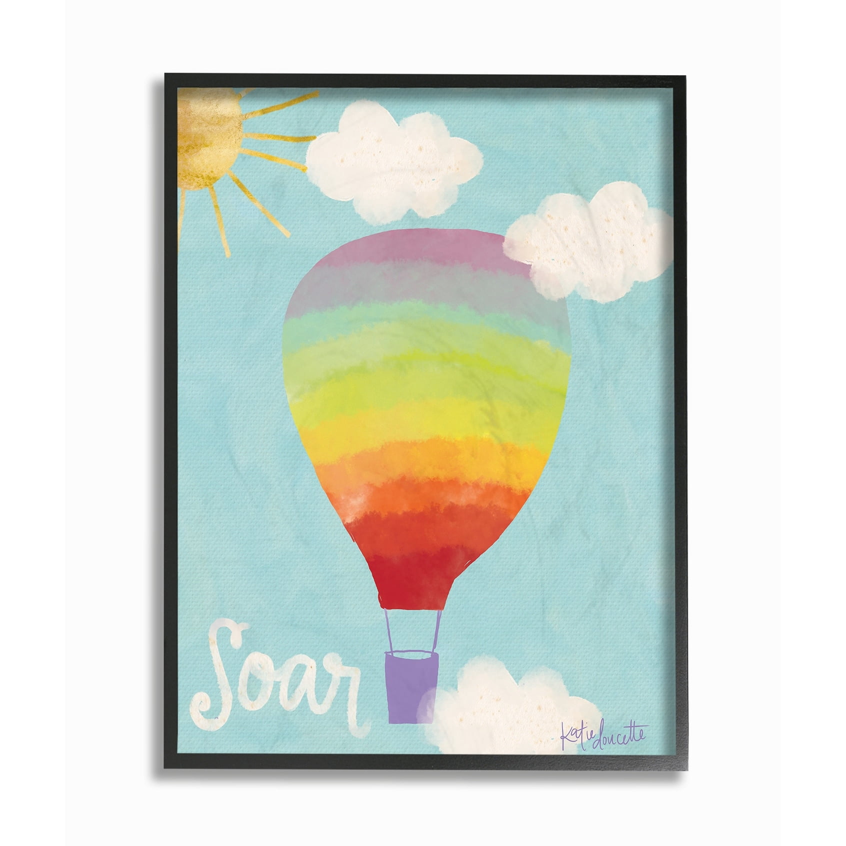 Stupell Soar Hot Air Balloon Framed Giclee Art 16 x 20