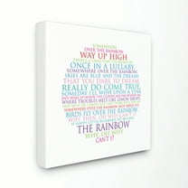 The Kids Room by Stupell Somewhere Over The Rainbow Circle Typog Canvas Wall Art by Susan Newberry Designs