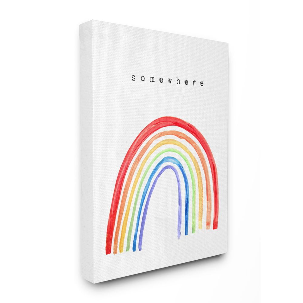 The Kids Room by Stupell Somewhere Over The Rainbow Painted Lines Canvas Wall Art