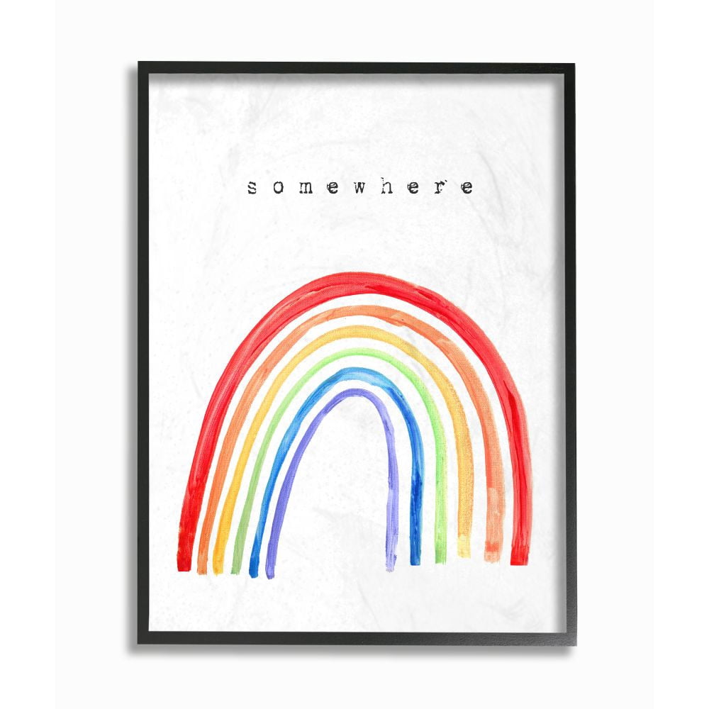 The Kids Room by Stupell Somewhere Over The Rainbow Painted Lines Framed Giclee Texturized Art