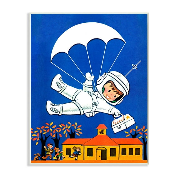 The Kids Room by Stupell Space Landing Cartoon Kids Nursery Painting Wall Plaque by The Saturday Evening Post