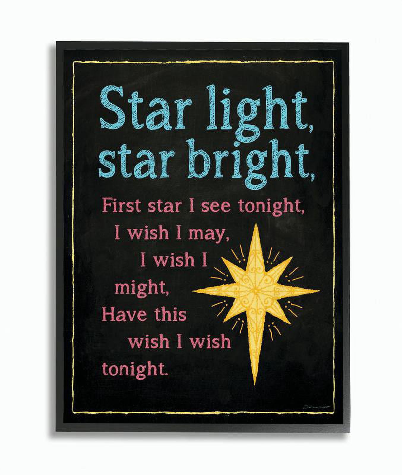 The Kids Room by Stupell Star Light Star Bright Nursery Rhyme Framed Wall Art by Stephanie Workman Marrott