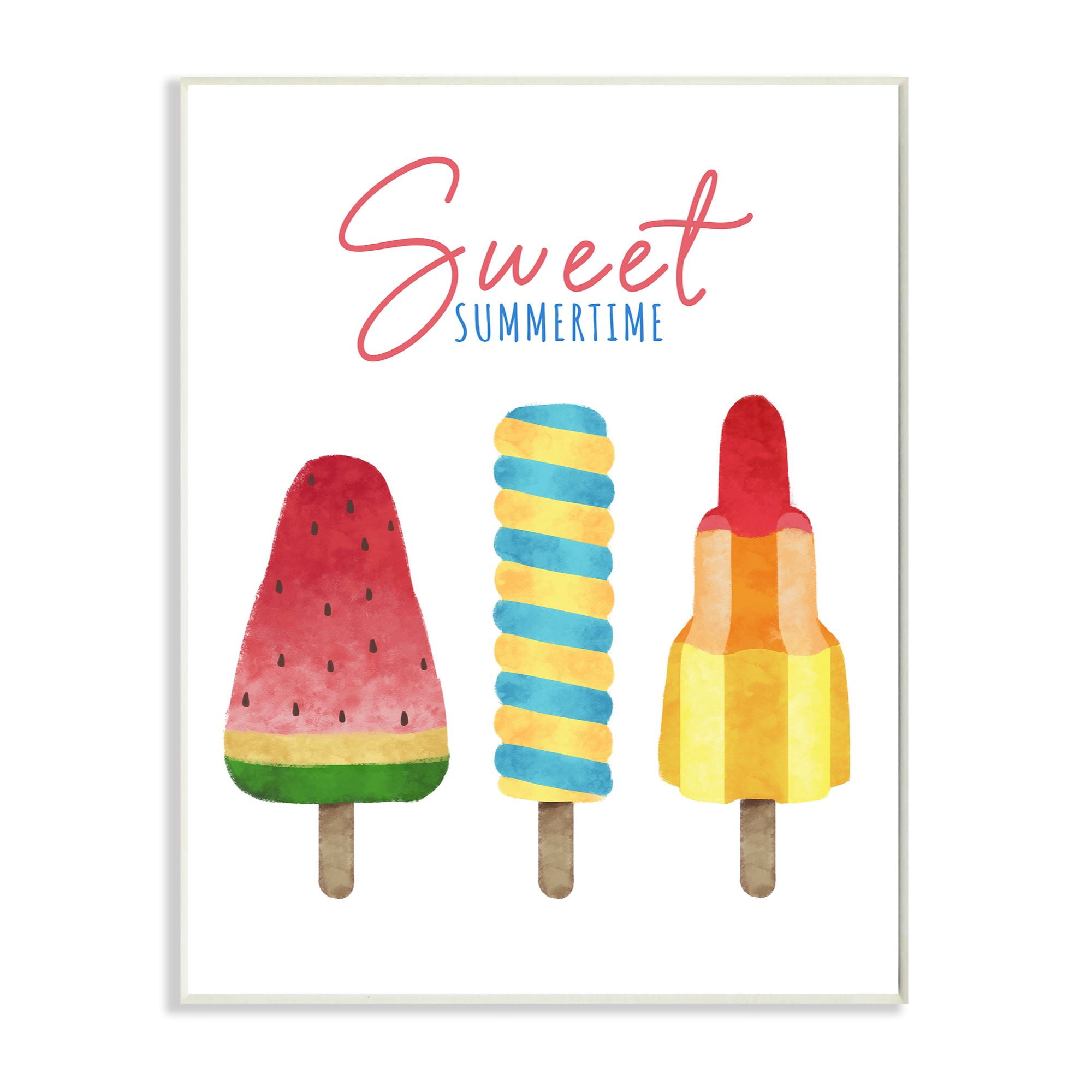 The Kids Room by Stupell Sweet Summertime Ice Creams Kids Nursery Design Wall Plaque by Ziwei Li