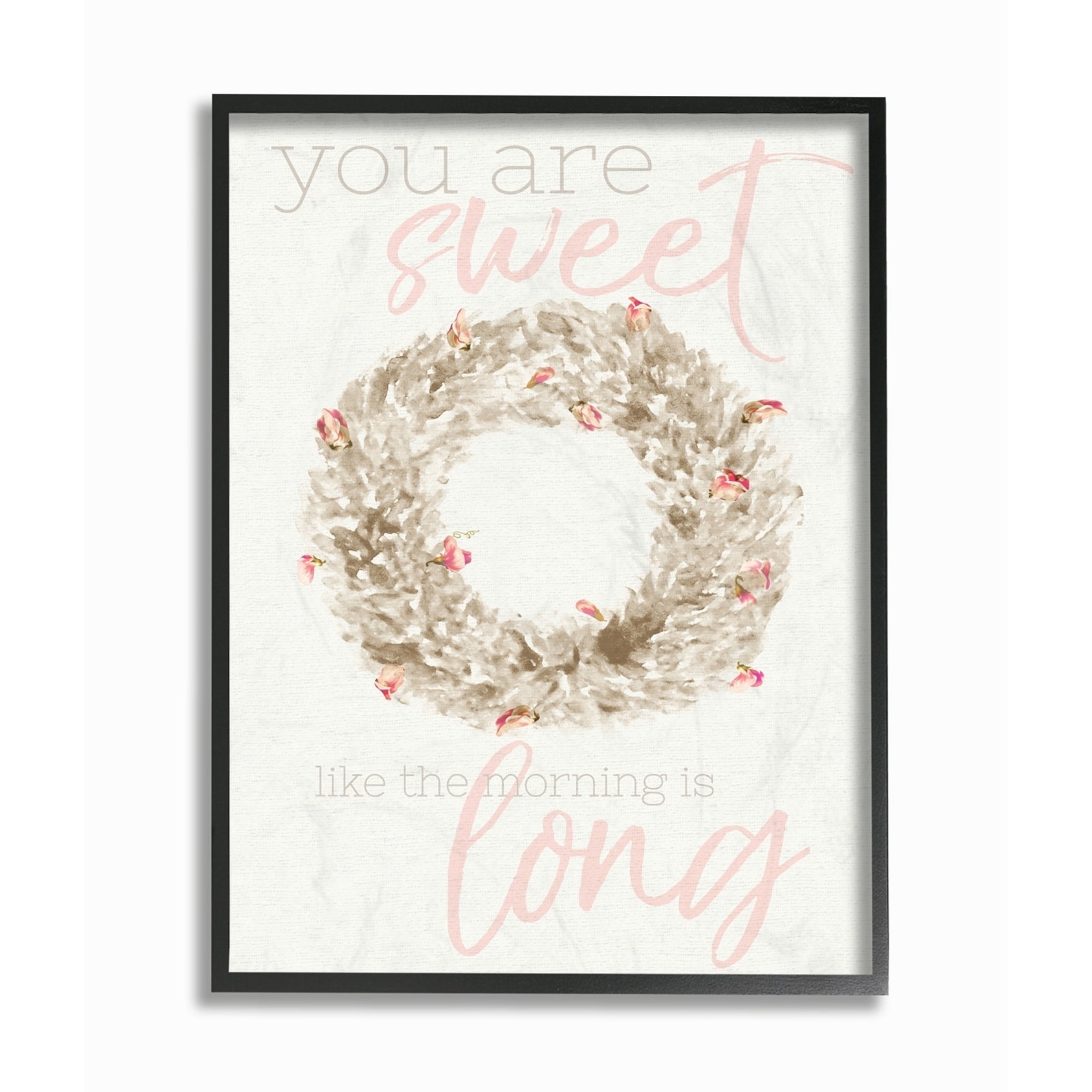 The Kids Room by Stupell Sweet as the Morning is Long Watercolor Wreath Oversized Framed Giclee Texturized Art, 16 x 1.5 x 20