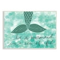 thumbnail image 1 of The Kids Room by Stupell Teal and Green Script Be A Mermaid Oversized Wall Plaque Art, 12.5 x 0.5 x 18.5, 1 of 6