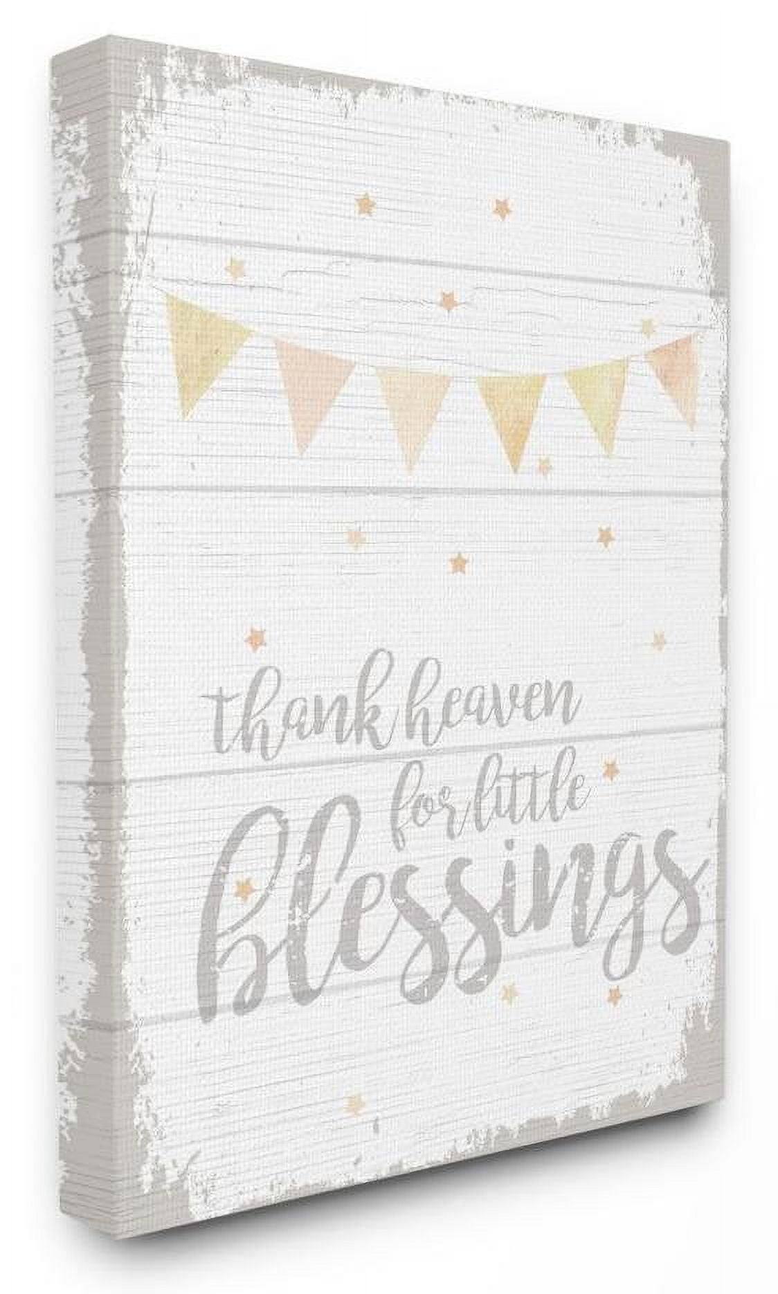 The Kids Room by Stupell Thank Heaven Blessing Yellow Kids Word Design Canvas Wall Art by Daphne Polselli