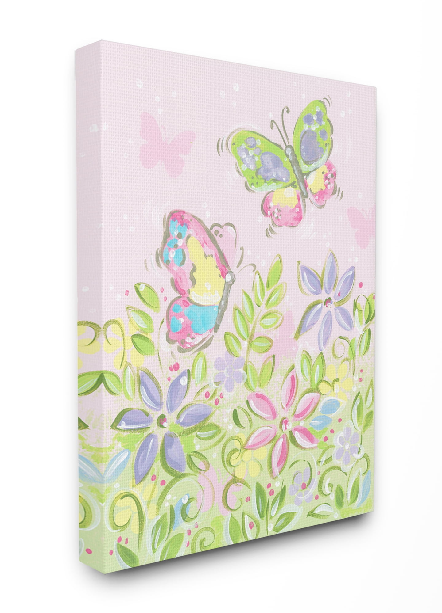 The Kids Room by Stupell The Kids Room by Stupell Pastel Butterflies and Flowers Canvas Wall Art by Reesa Qualia