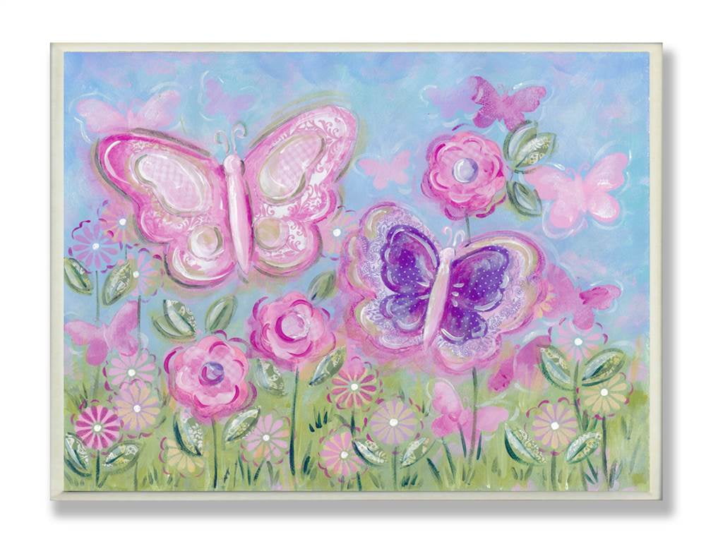 The Kids Room by Stupell The Kids Room by Stupell Pastel Butterflies in a Garden Wall Plaqueby Reesa Qualia