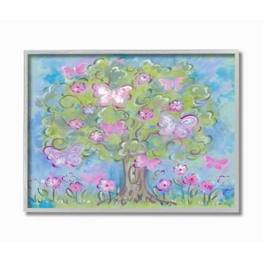 The Kids Room by Stupell The Kids Room by Stupell Pastel Butterfly Tree Framed Wall Art by Reesa Qualia