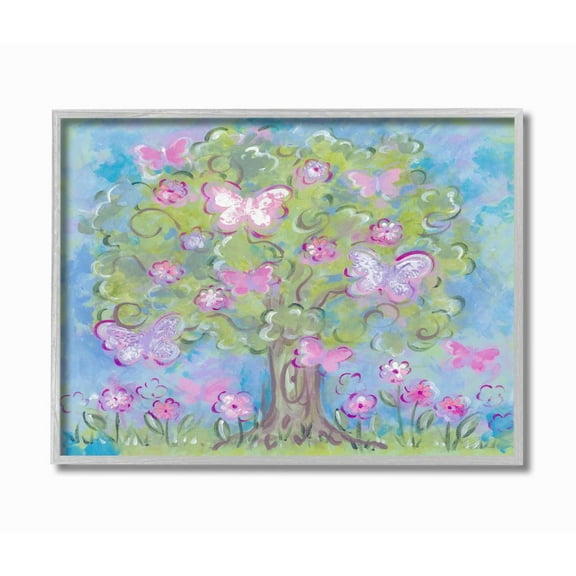 The Kids Room by Stupell The Kids Room by Stupell Pastel Butterfly Tree Framed Wall Art by Reesa Qualia