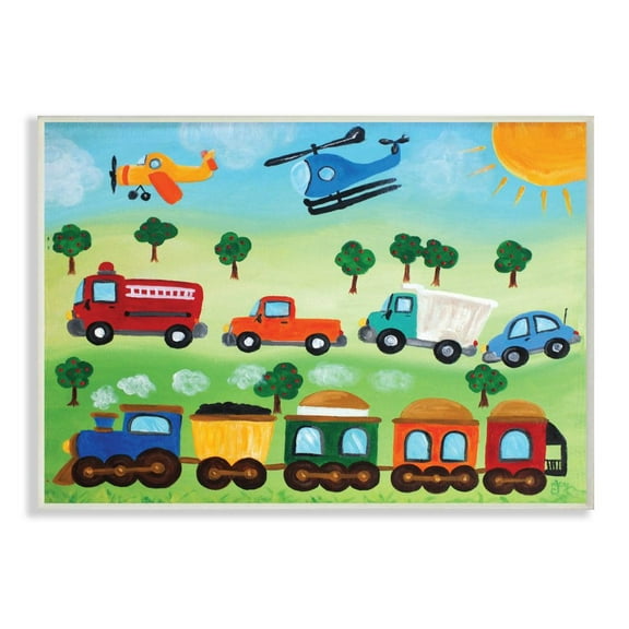 The Kids Room by Stupell The Kids Room by Stupell Planes, Trains, and Automobiles Wall Plaqueby nJoyArt