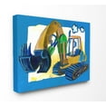 thumbnail image 1 of The Kids Room by Stupell The Kids Room by Stupell Yellow Excavator with Blue Border Canvas Wall Art by Bealook Kids, 1 of 5