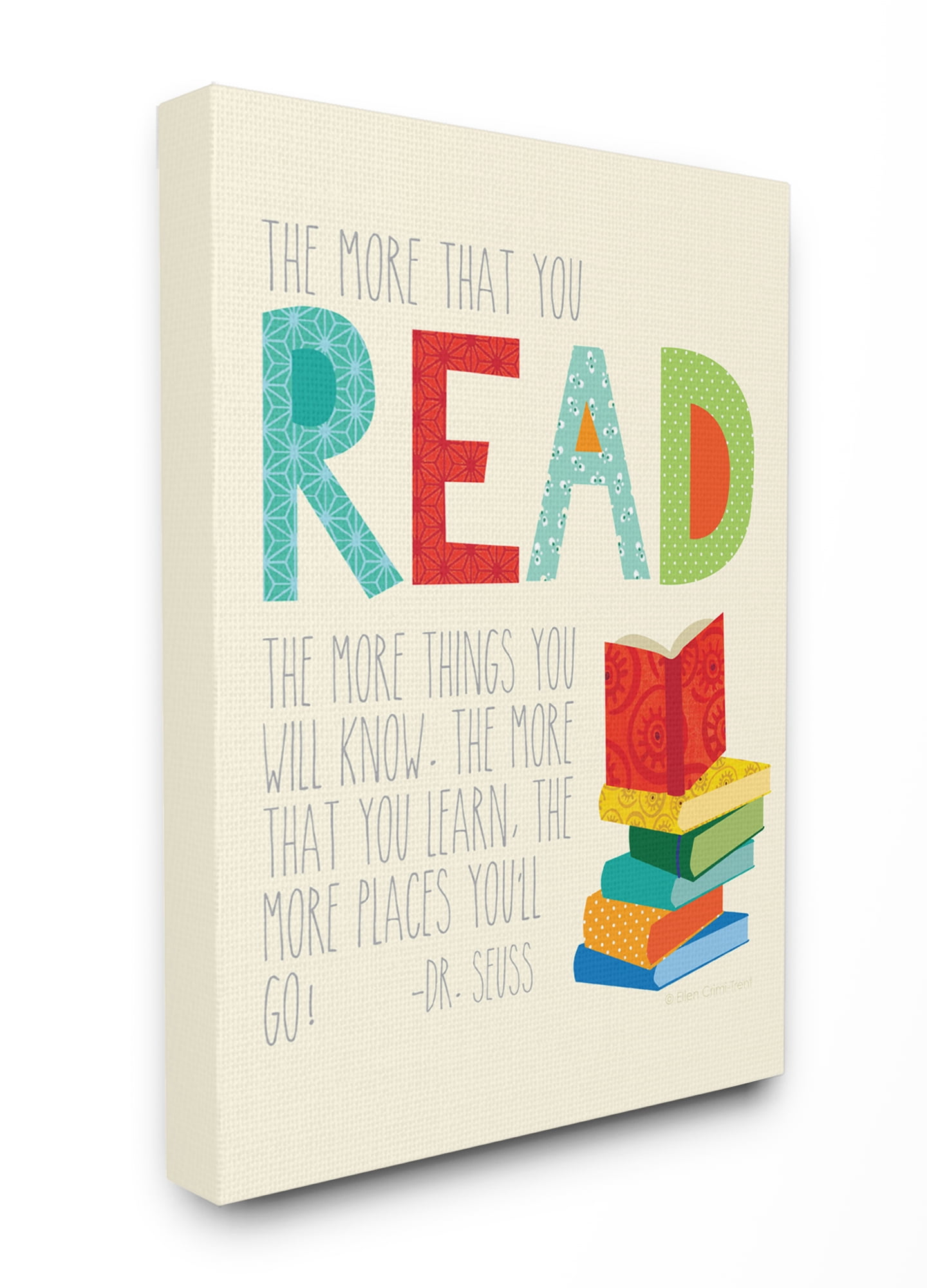 The Kids Room by Stupell The More That You Read The More Things You Will Know Canvas Wall Art by Ellen Crimi-Trent