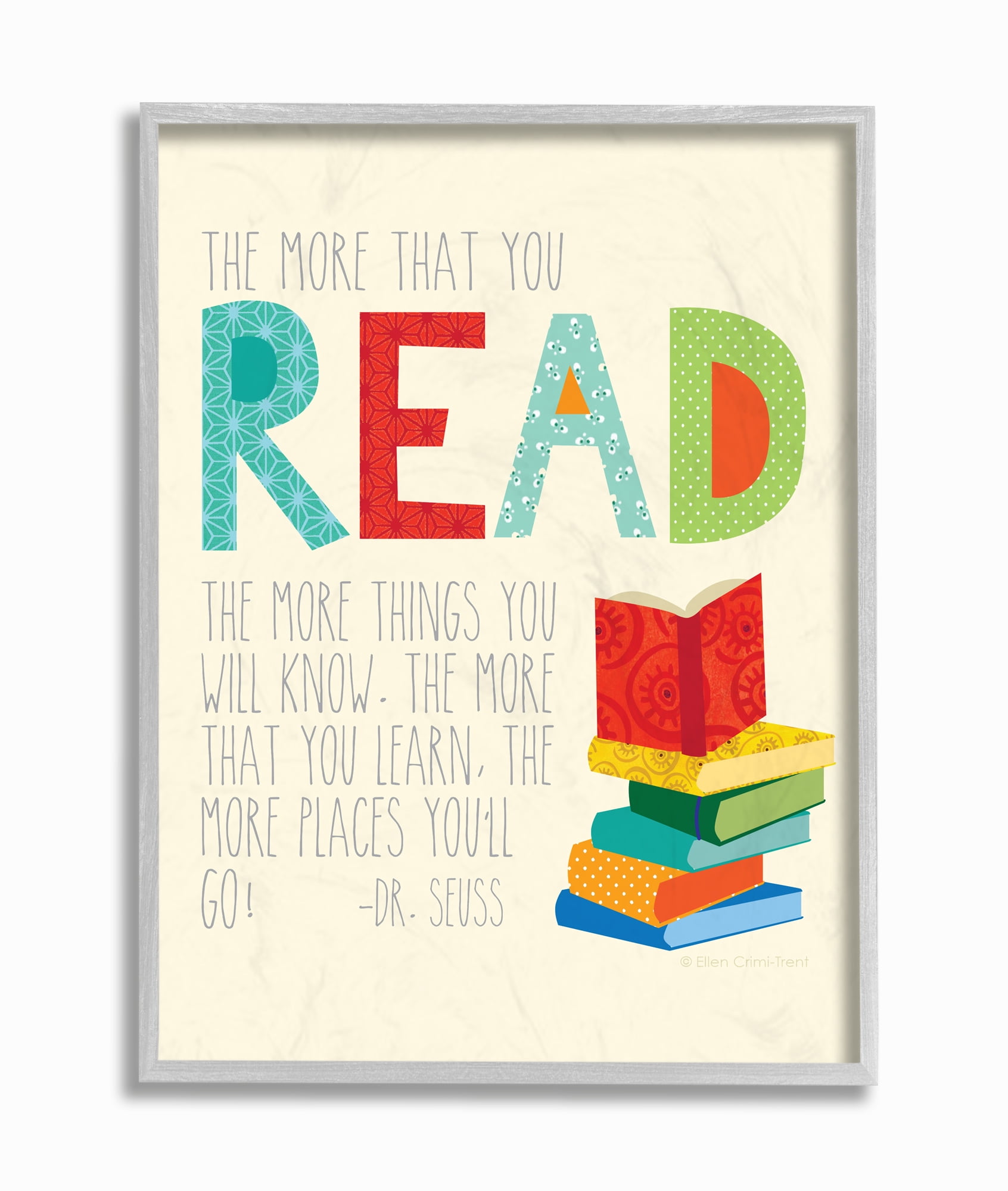 The Kids Room by Stupell The More That You Read The More Things You Will Know Framed Wall Art by Ellen Crimi-Trent