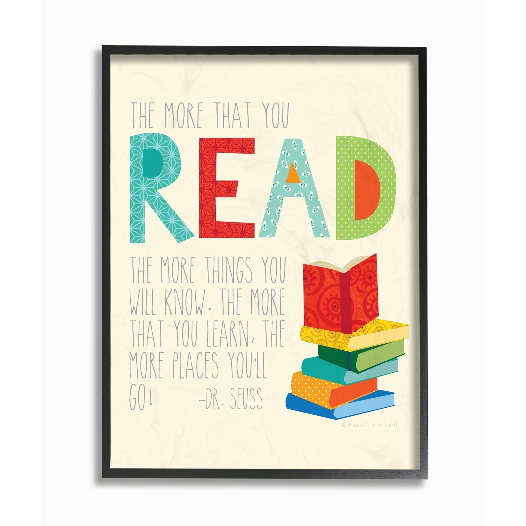 The Kids Room by Stupell The More That You Read The More Things You Will Know Framed Wall Art by Ellen Crimi-Trent