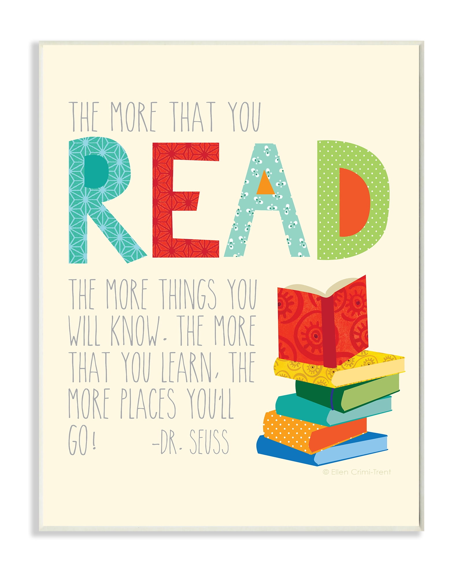 The Kids Room by Stupell The More That You Read The More Things You Will Know Wall Plaqueby Ellen Crimi-Trent