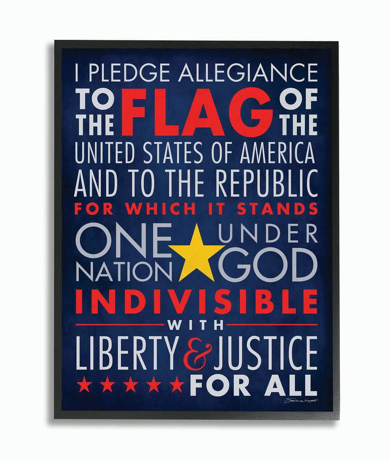 The Kids Room by Stupell The Pledge Of Allegiance Textual Art Framed Wall Art by Stephanie Workman Marrott