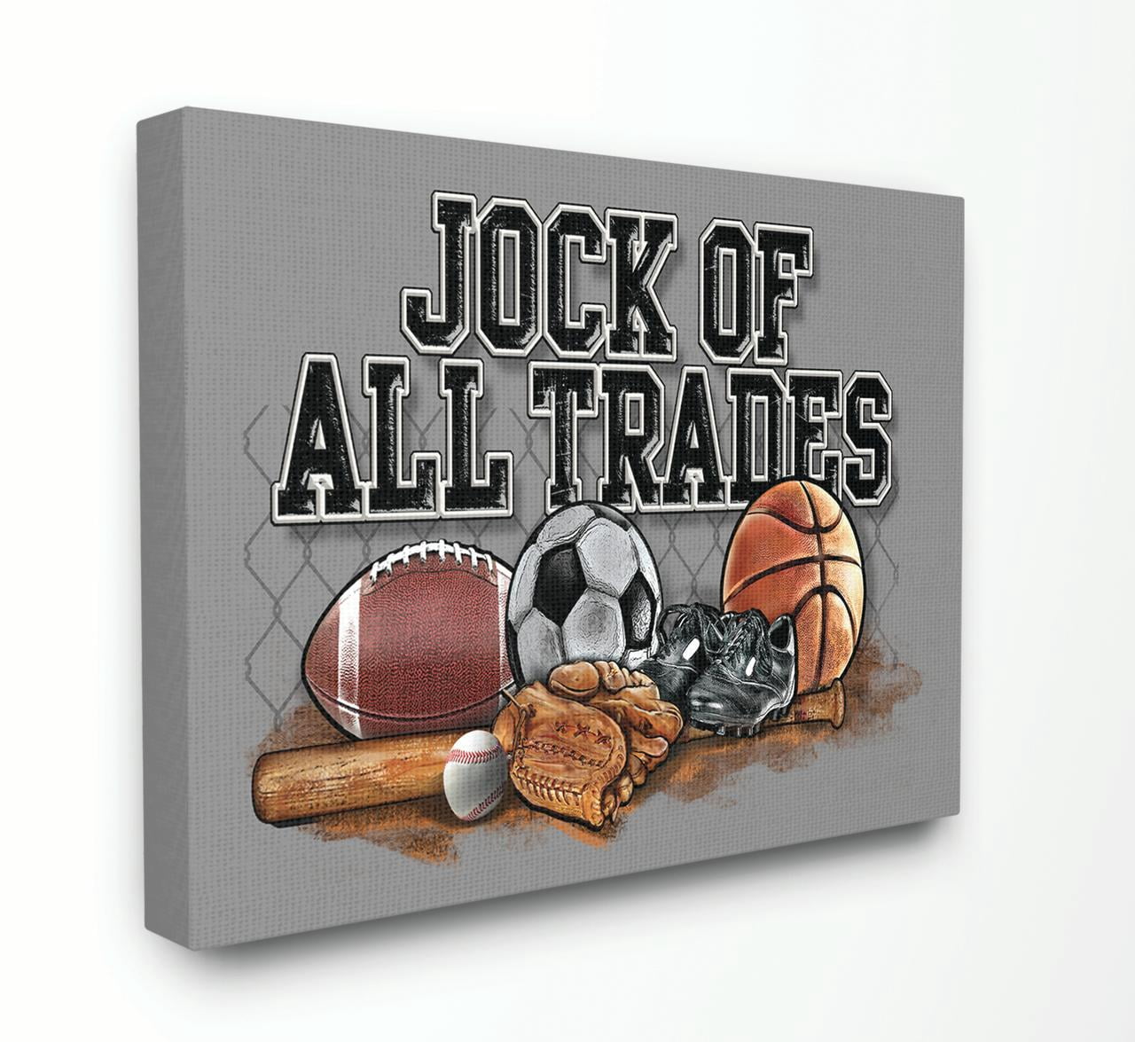 The Kids Room by Stupell The Stupell Home Decor Art, Jock Of All Trades Sports Balls Canvas Wall Art by Antonio Reguerio