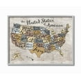 thumbnail image 1 of The Kids Room by Stupell The Stupell Home Decor United States Map Typography Art Framed Wall Art by Erica Billups, 1 of 1