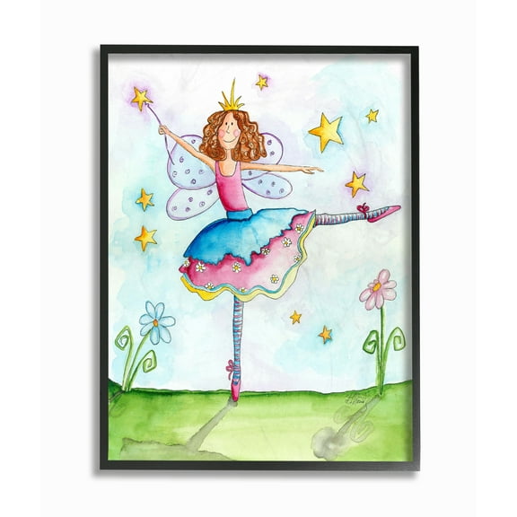 The Kids Room by Stupell Twinkle Toes Ballerina Fairy Framed Wall Art by Bealook Kids