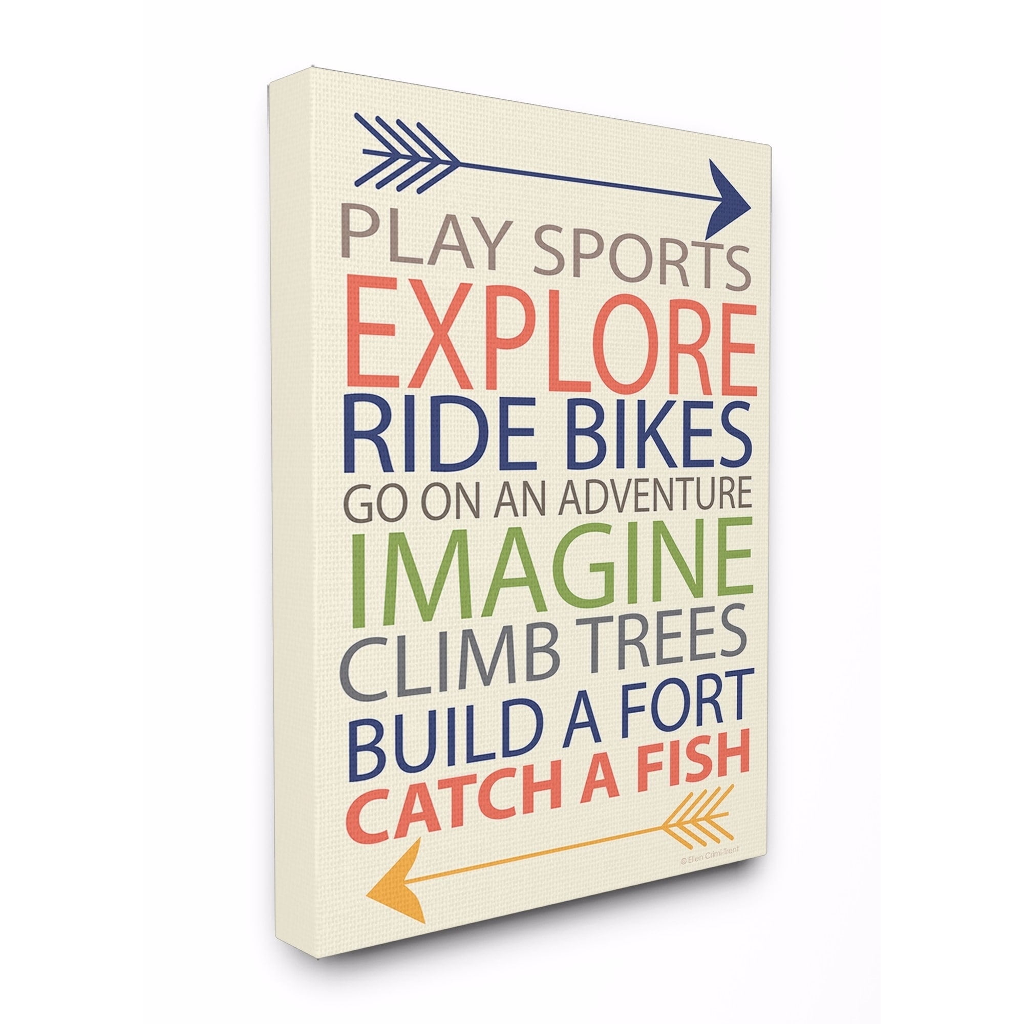 The Kids Room by Stupell Typography Art, A Kid's To-Do List With Arrows XXL Stretched Canvas Wall Art, 30 x 1.5 x 40