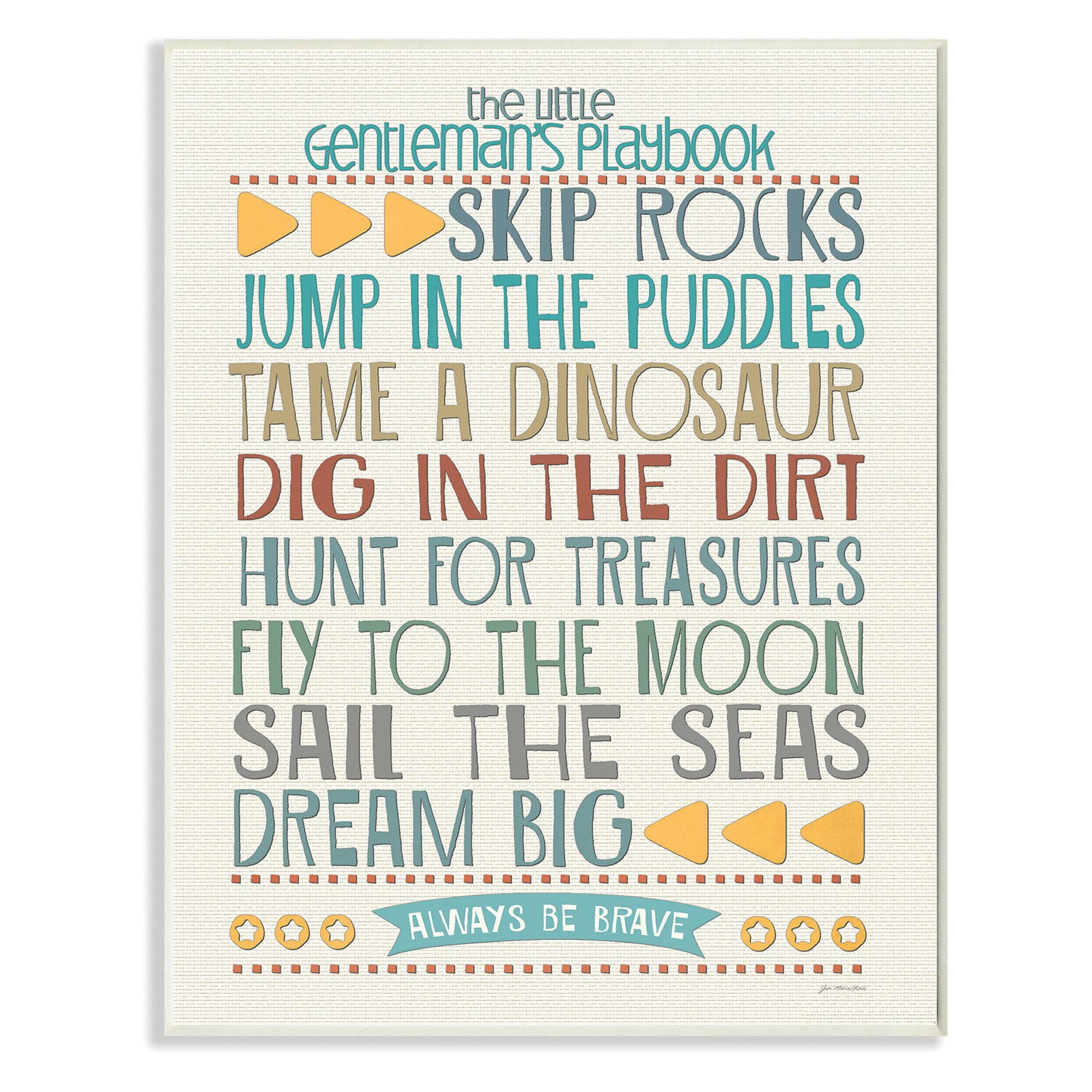 The Kids Room by Stupell Typography Art, The Little Gentleman's Playbook Oversized Wall Plaque Art, 12.5 x 0.5 x 18.5