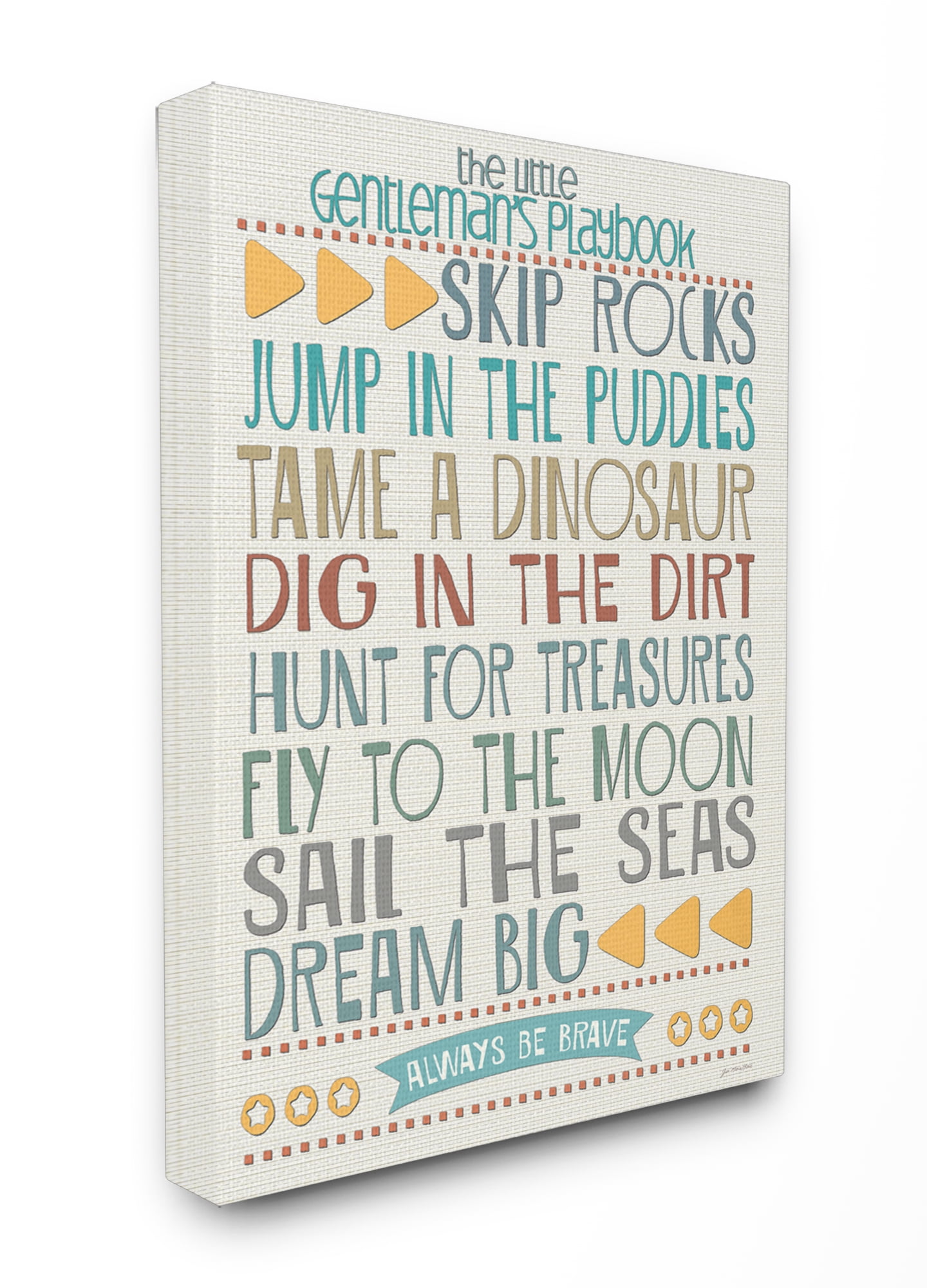 The Kids Room by Stupell Typography Art, The Little Gentleman's Playbook XXL Stretched Canvas Wall Art, 30 x 1.5 x 40