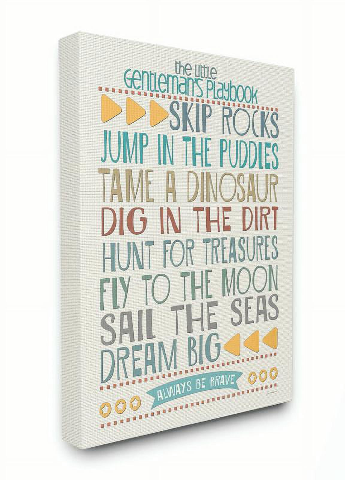 The Kids Room by Stupell Typography Art Wall Plaque, The Little Gentleman's Playbook Canvas Wall Art by Jo Moulton