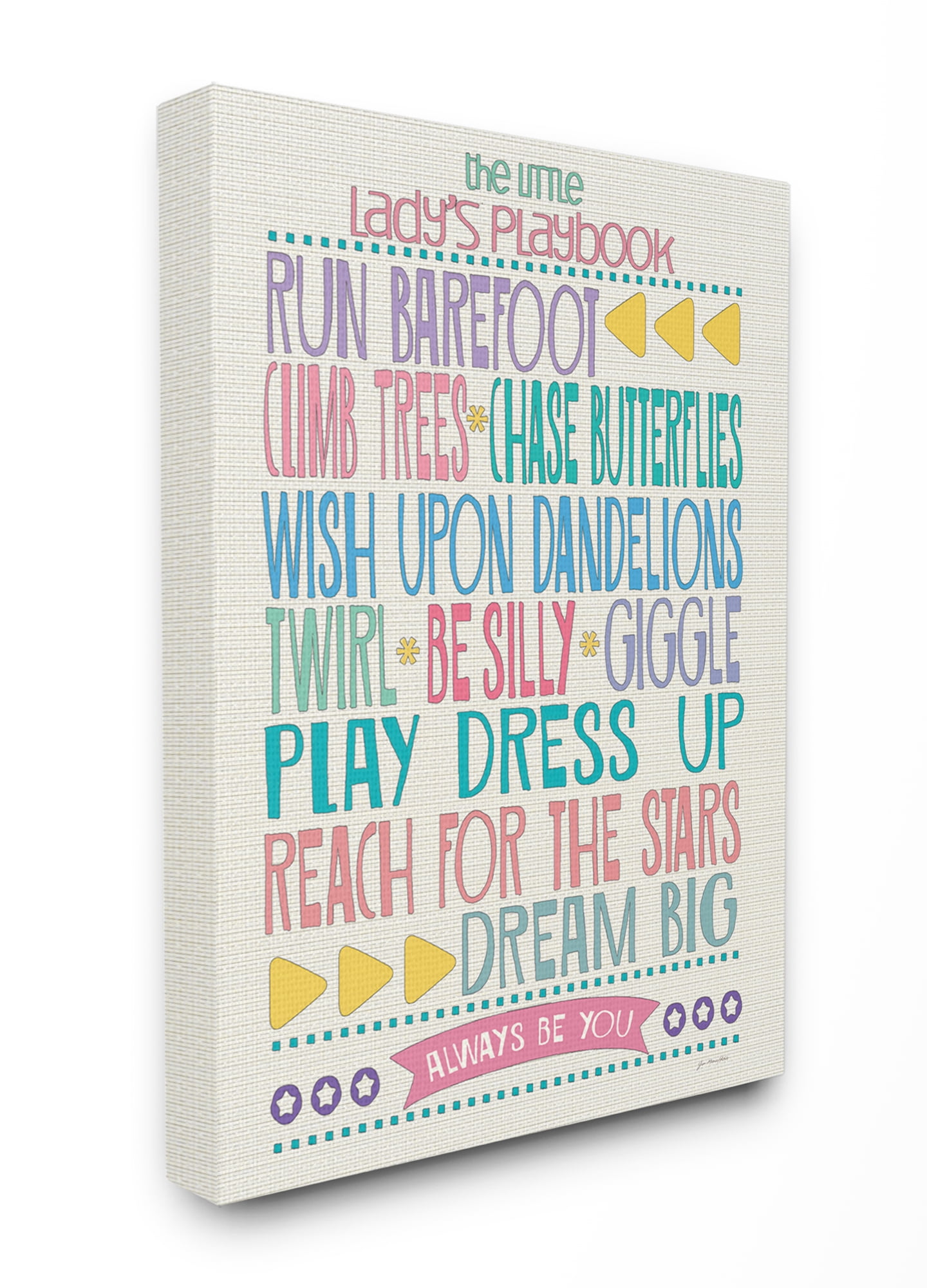 The Kids Room by Stupell Typography Art Wall Plaque, The Little Lady's Playbook Canvas Wall Art by Jo Moulton