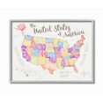 thumbnail image 1 of The Kids Room by Stupell United States US Map Water Color Framed Wall Art by Erica Billups, 1 of 1