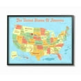 thumbnail image 1 of The Kids Room by Stupell United States of America USA Kids Map Framed Wall Art by Daphne Polselli, 1 of 8