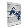 thumbnail image 1 of The Kids Room by Stupell Video Game Controller Blue Print on Planks Canvas Wall Art, 1 of 6
