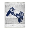 thumbnail image 1 of The Kids Room by Stupell Video Game Controller Blue Print on Planks Wood Wall Art, 1 of 5