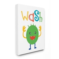 The Kids Room by Stupell Wash Monster Cartoon Typography Stretched Canvas Wall Art, 16 x 1.5 x 20