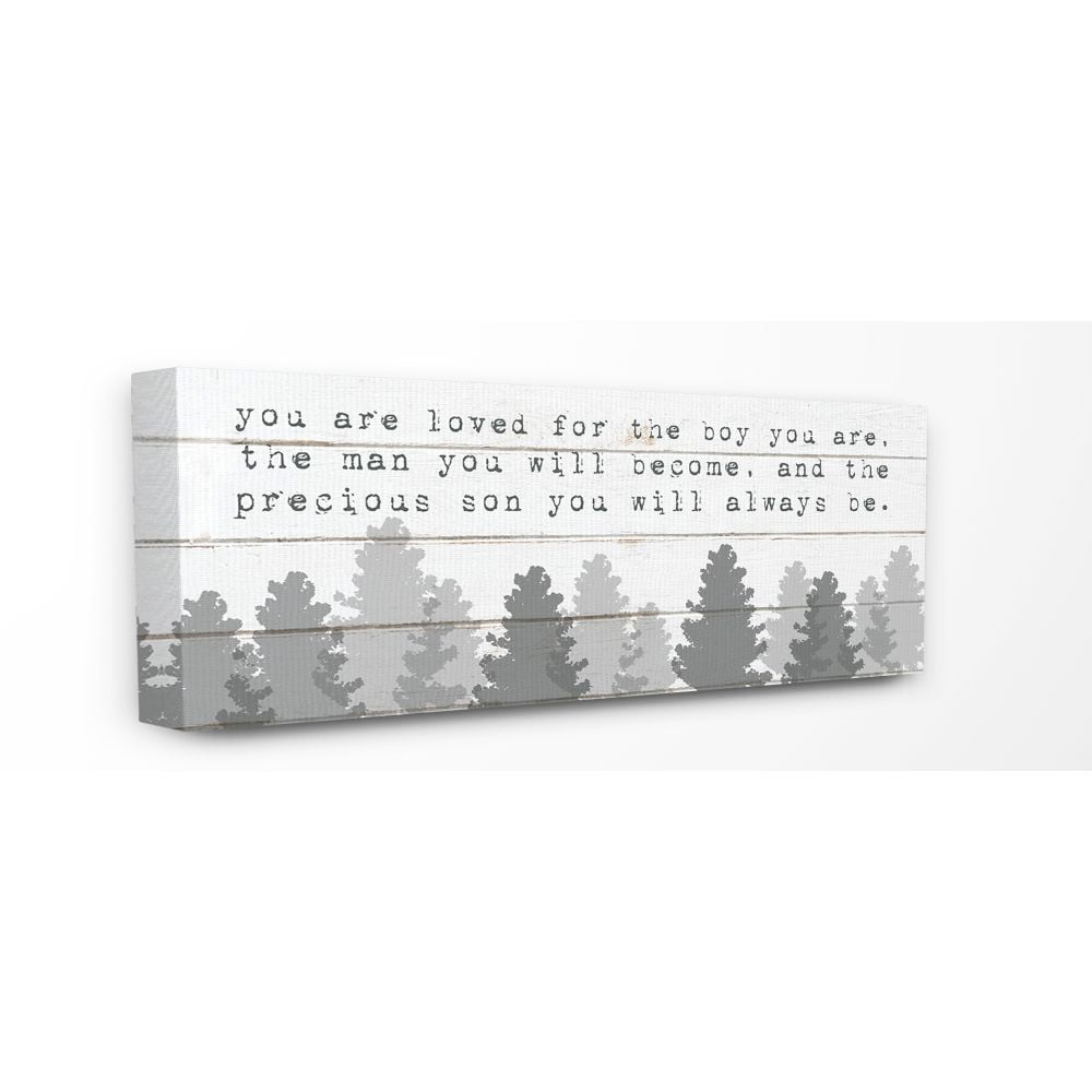 The Kids Room by Stupell You Are Loved For The Precious Son You Are Grey Forest Canvas Wall Art